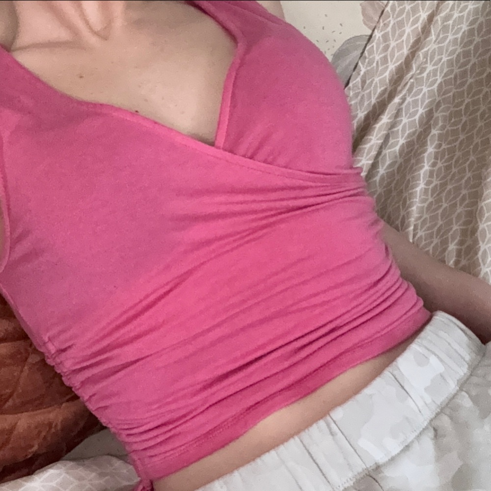 Ambiance Fuchsia Wrap Crop Top